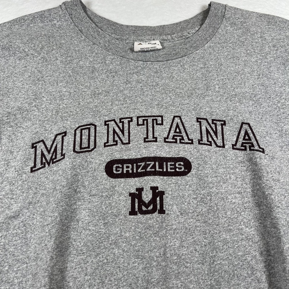 Montana Grizzlies Vintage Shirt Mens L Gray‎ Long Sleeve Football single stitch - Picture 2 of 8